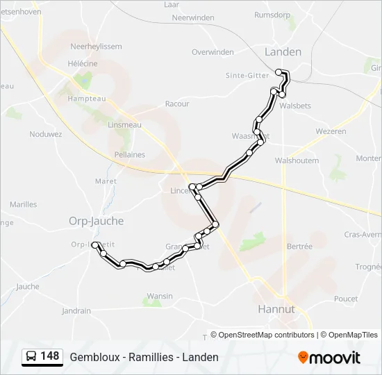 148 Bus Line Map
