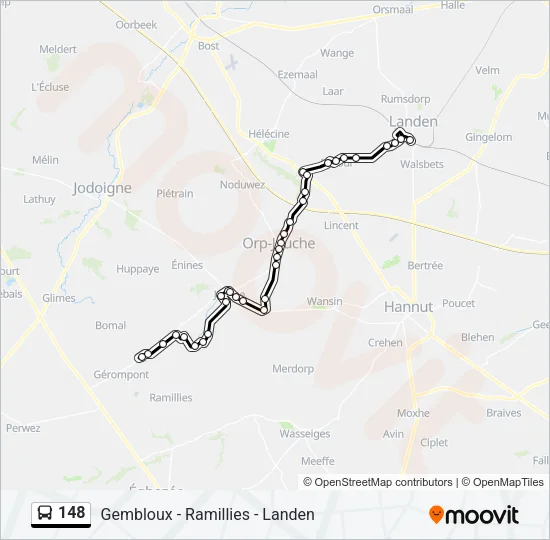 148 Bus Line Map