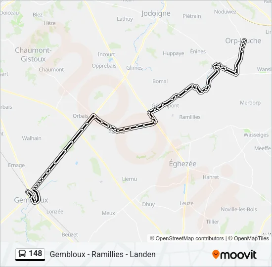 148 Bus Line Map