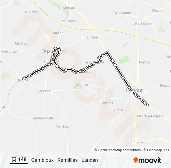 148 Bus Line Map
