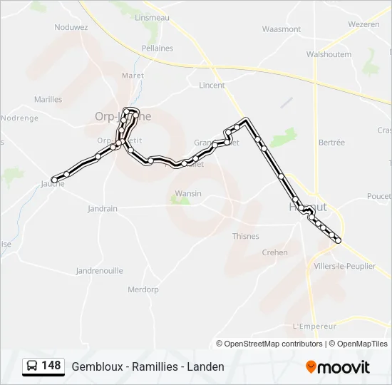 148 Bus Line Map
