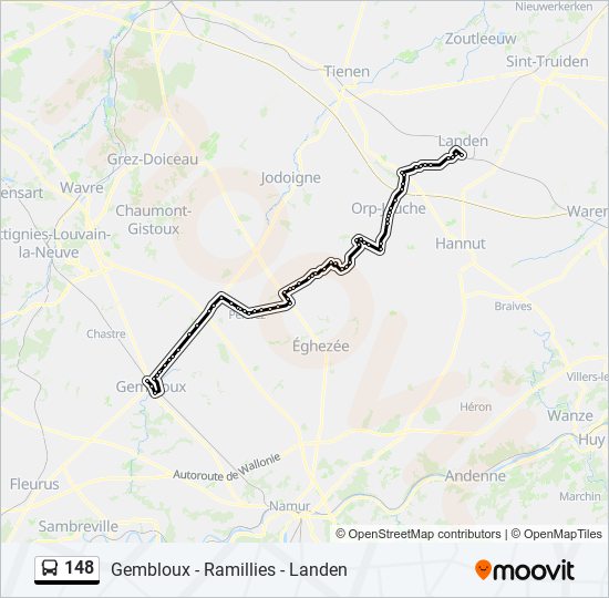 148 bus Line Map