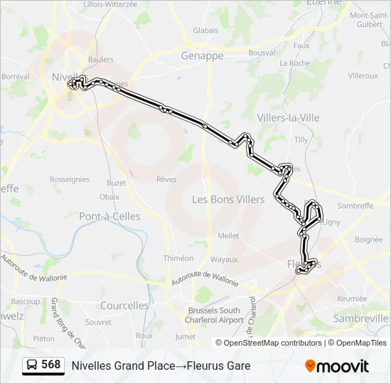 568 Bus Line Map
