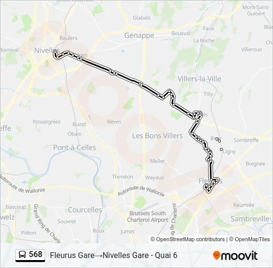 568 Bus Line Map