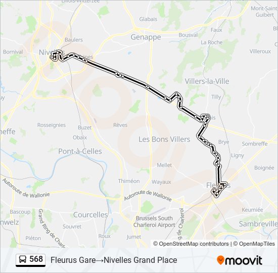 568 bus Line Map