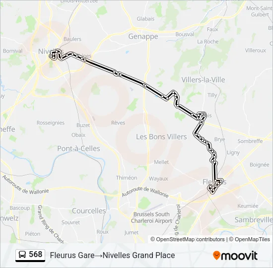 568 Bus Line Map