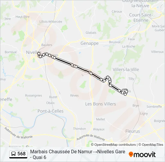 568 Bus Line Map