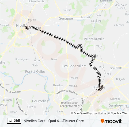 568 Bus Line Map