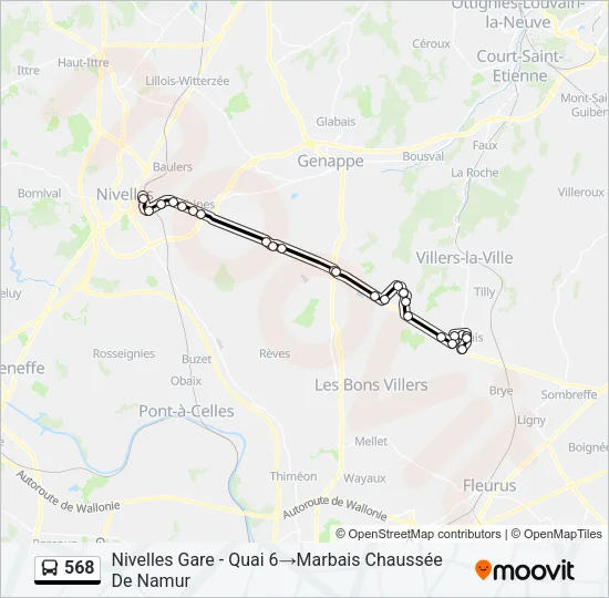 568 Bus Line Map