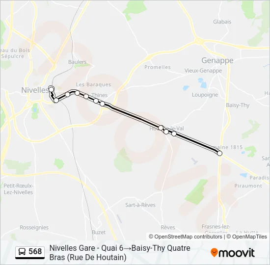 568 Bus Line Map