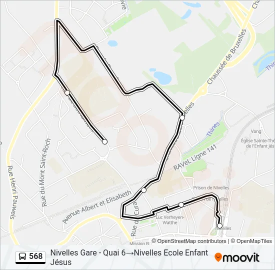 568 Bus Line Map