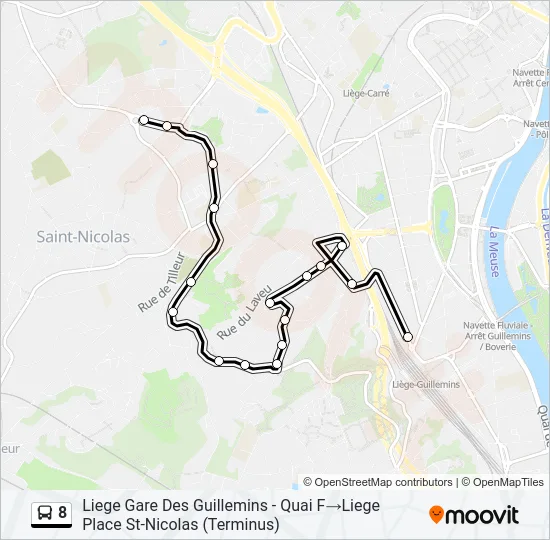 8 Bus Line Map