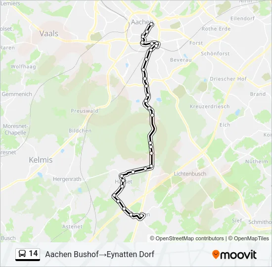 14 Bus Line Map
