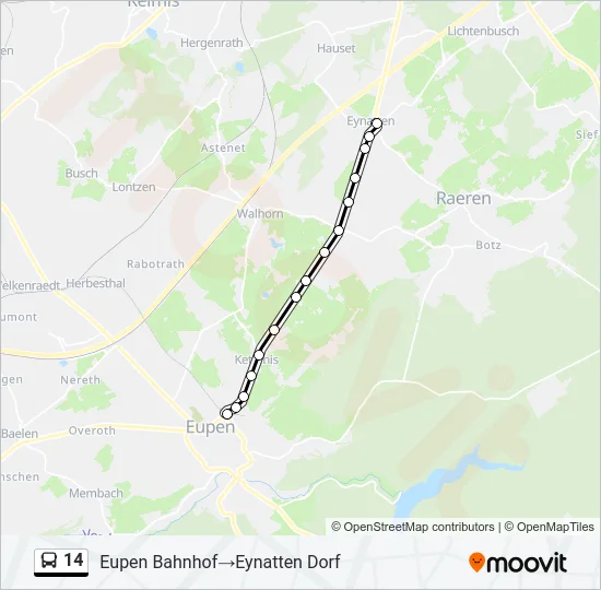 14 Bus Line Map
