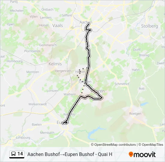 14 Bus Line Map