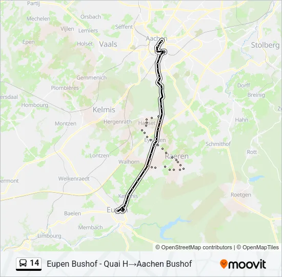 14 Bus Line Map