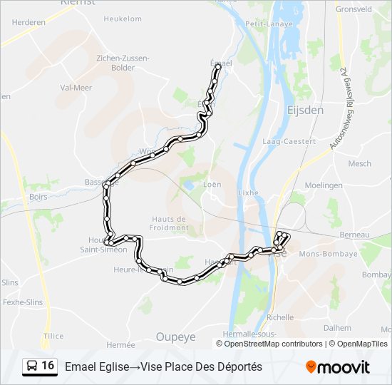 16 bus Line Map