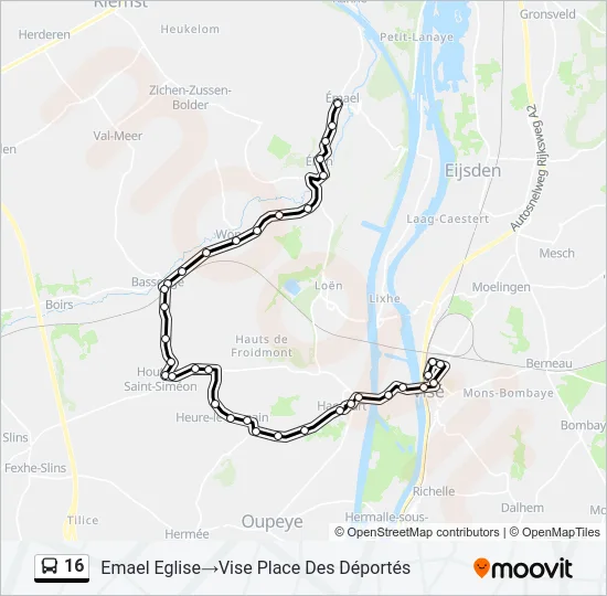 16 Bus Line Map