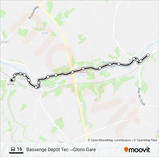 16 Bus Line Map