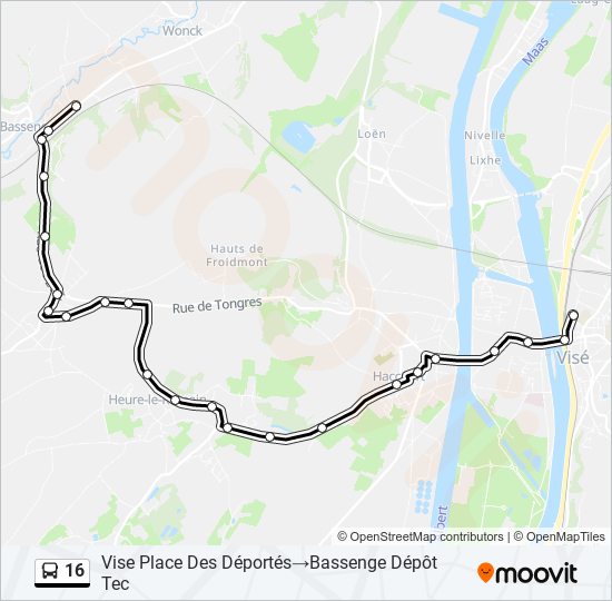 16 bus Line Map