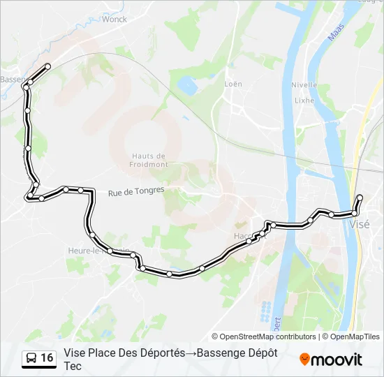 16 Bus Line Map
