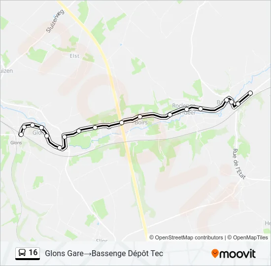 16 Bus Line Map