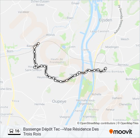 16 bus Line Map