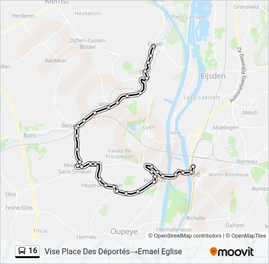16 Bus Line Map