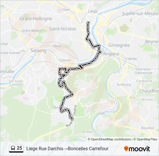 25 Bus Line Map