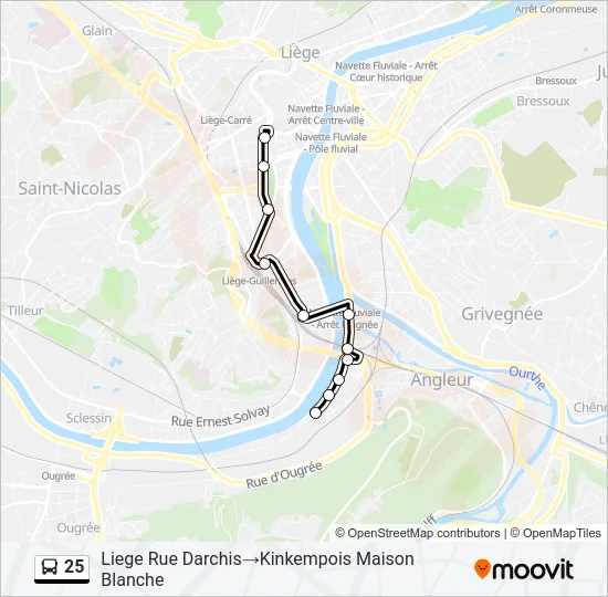 25 Bus Line Map