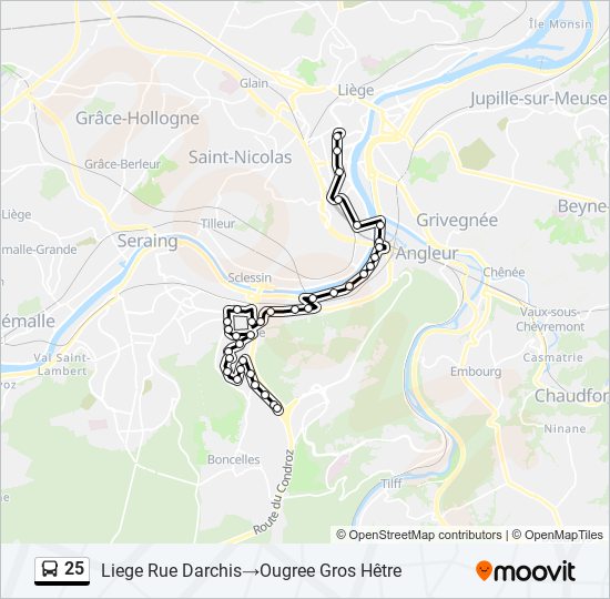 25 bus Line Map