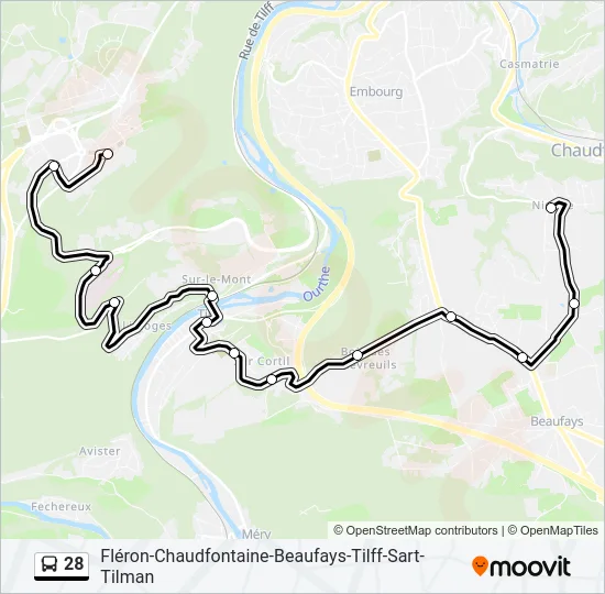 28 Bus Line Map
