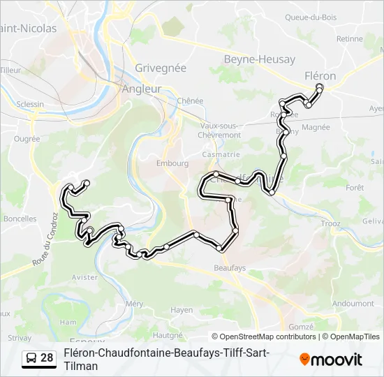 28 Bus Line Map