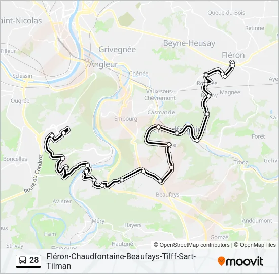 28 Bus Line Map