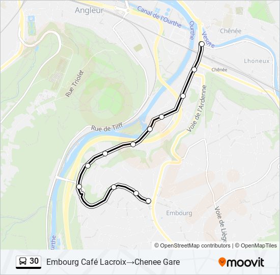 30 bus Line Map