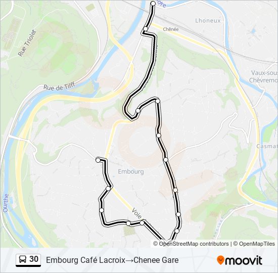 30 bus Line Map