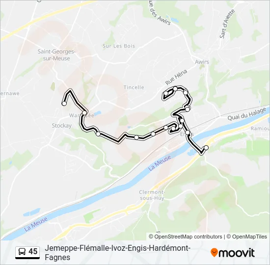 45 Bus Line Map