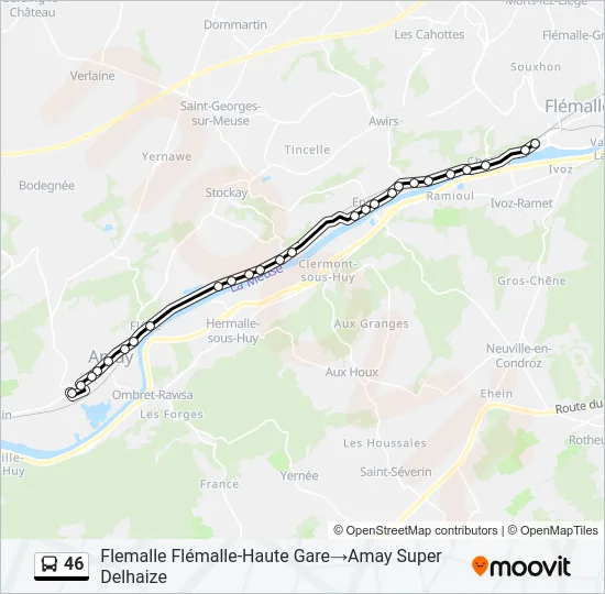 46 Bus Line Map