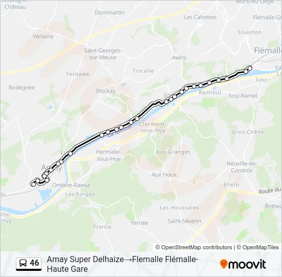 46 Bus Line Map