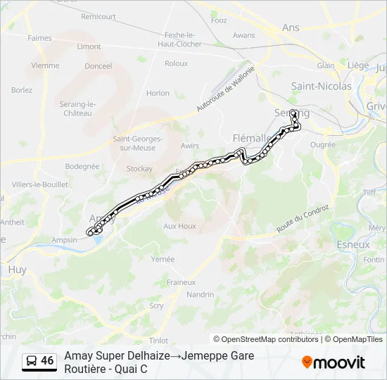 46 Bus Line Map