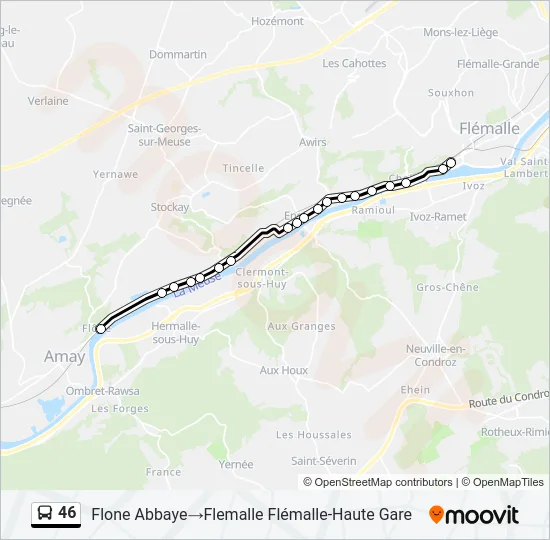 46 Bus Line Map