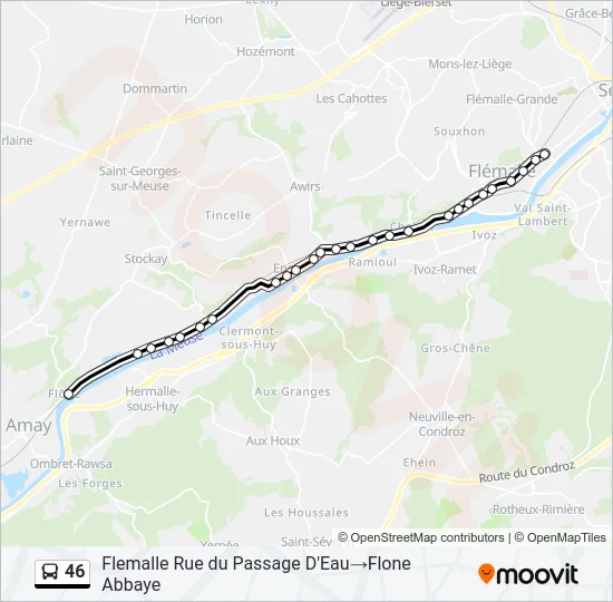 46 Bus Line Map