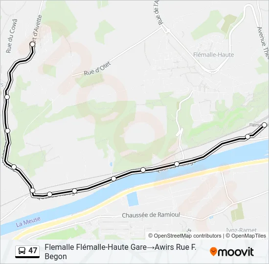 47 Bus Line Map