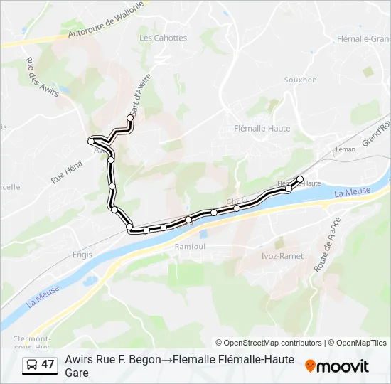 47 Bus Line Map