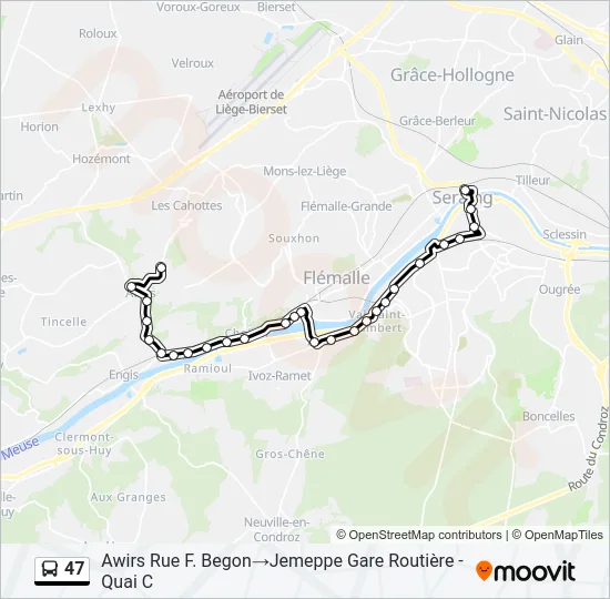 47 Bus Line Map