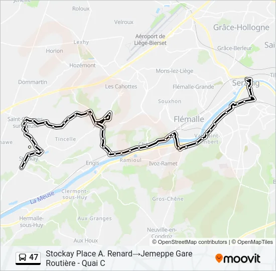 47 Bus Line Map