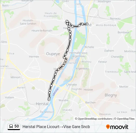 50 Bus Line Map