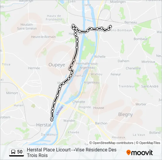 50 Bus Line Map