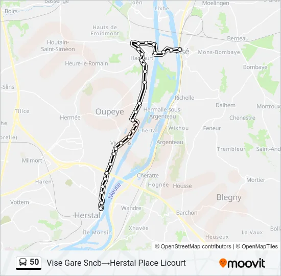 50 Bus Line Map