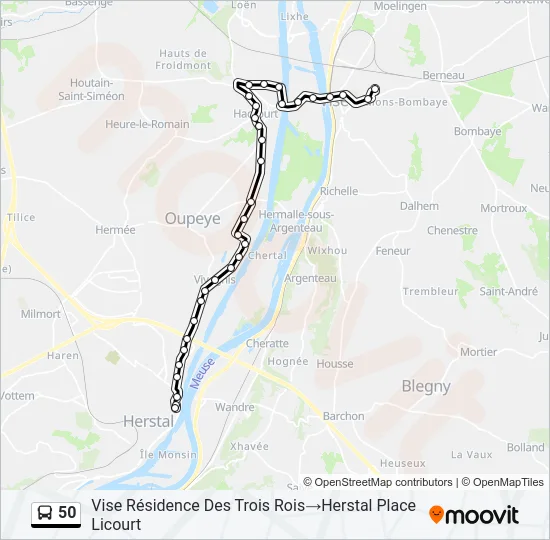 50 Bus Line Map